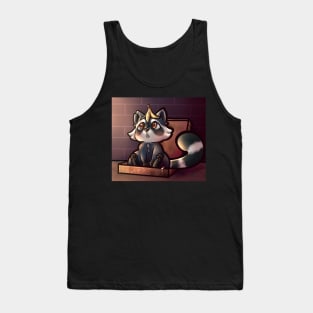 Raccoon in box with background Tank Top